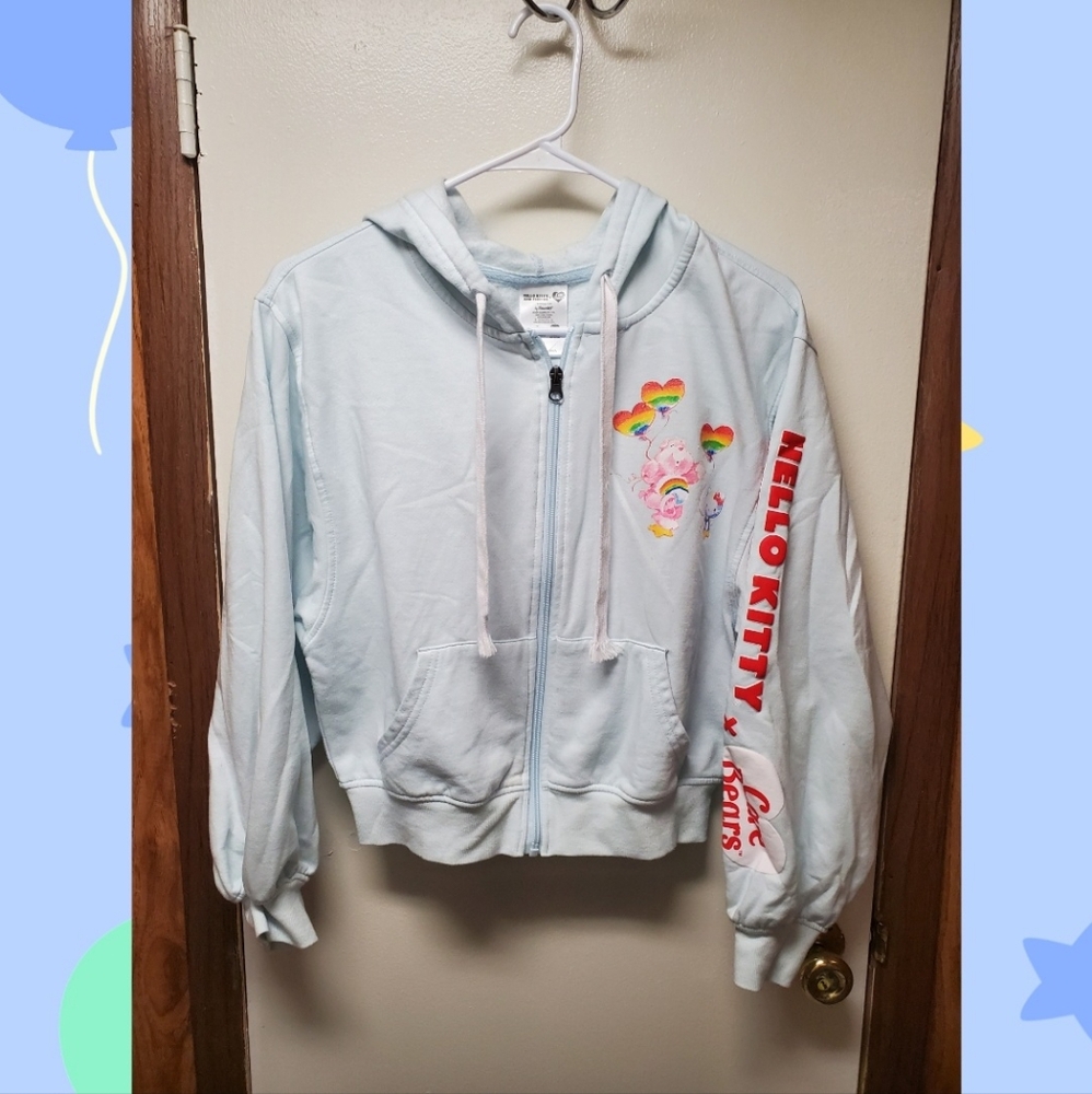 Hello kitty x Care Bears baby Blue Cropped Sweater